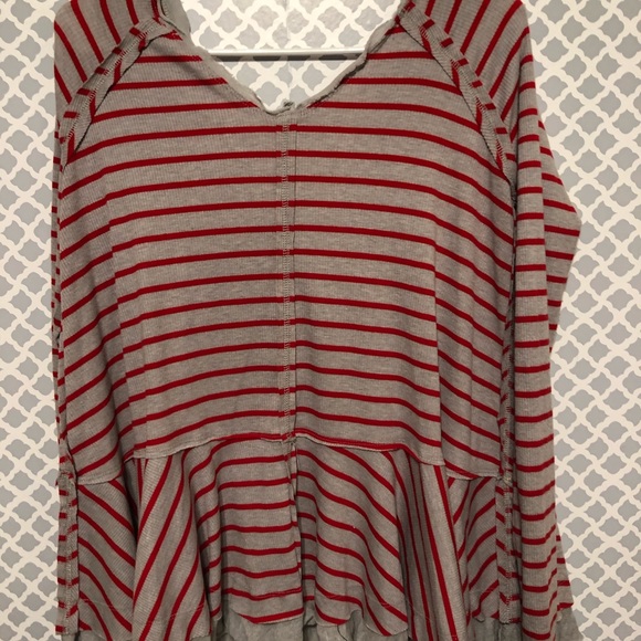 10$SALE$ Free People Striped Peplum Top RARE Color - Picture 6 of 7